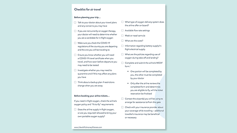 Checklist for air travel